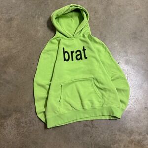 Charli XCX Brat Hoodie Unisex XL Green Fair Condition Official Tour Merch Neon